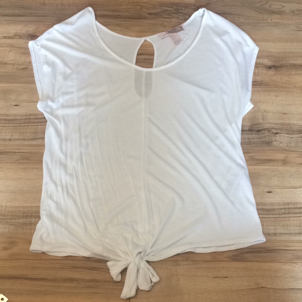 Forever 21 - white tee - wide crew neck - Medium